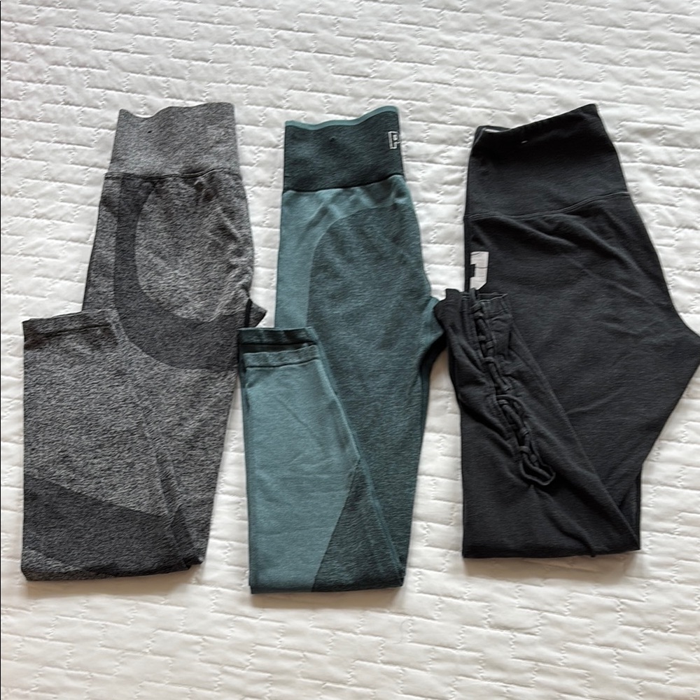 Victoria Secret leggings, size S/P.  Grey, teal and black.